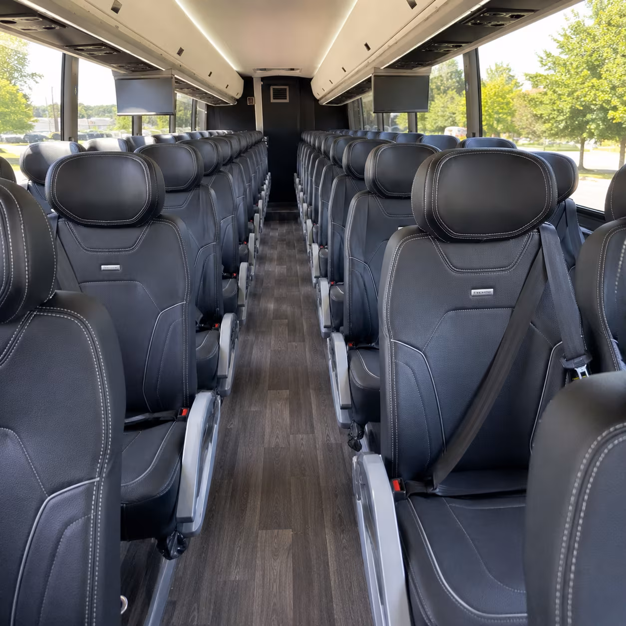 baltimore charter bus rental interior