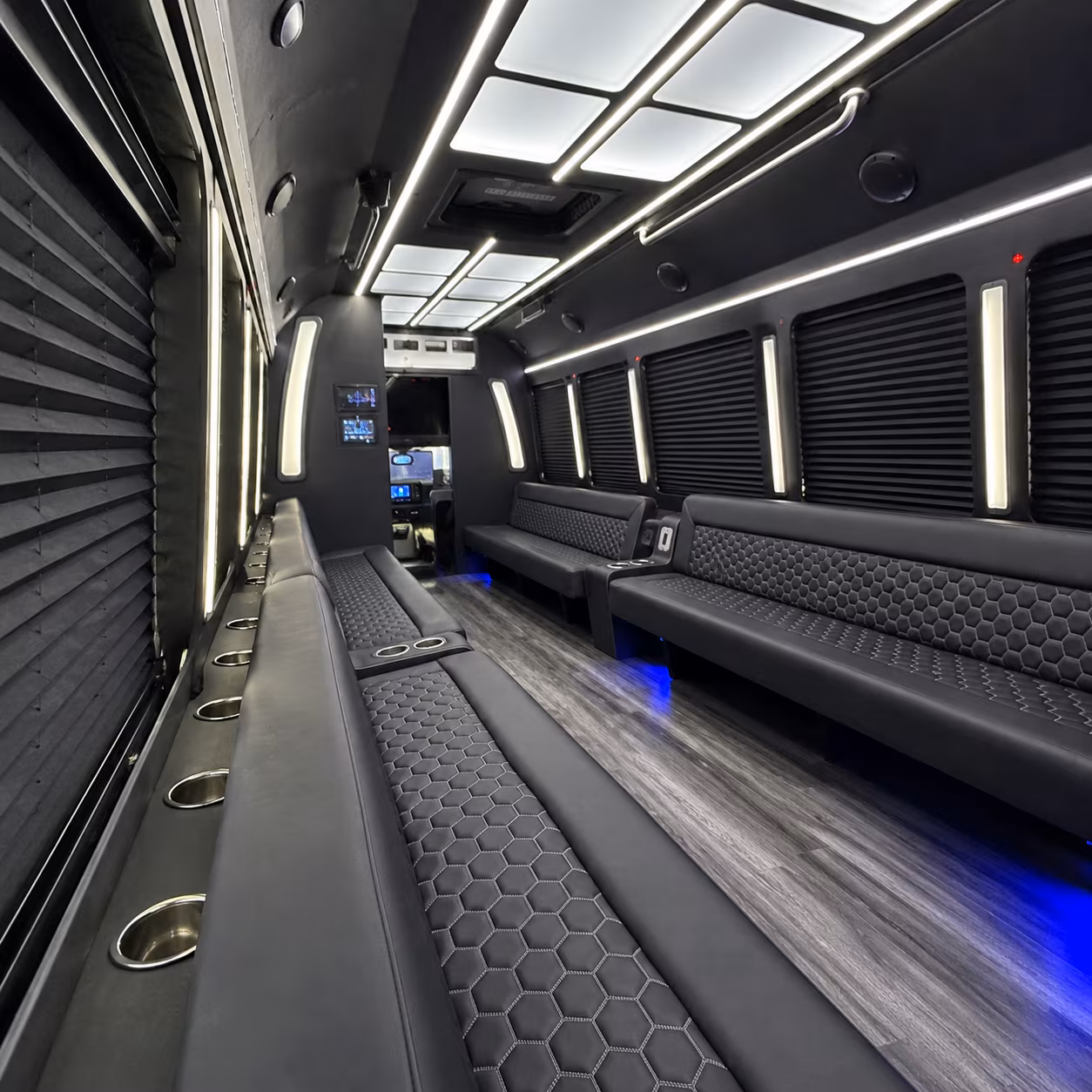 washington party bus rental interior
