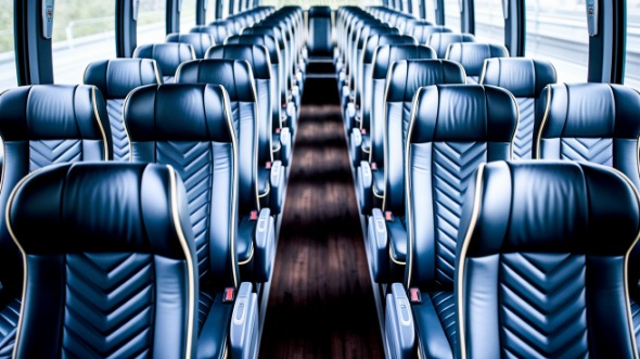 54 passenger charter bus inside arlington