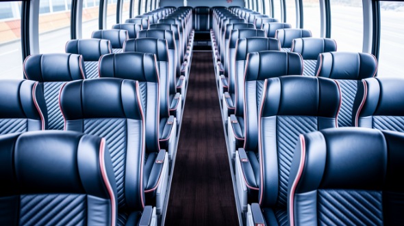 56 passenger charter bus inside bowie